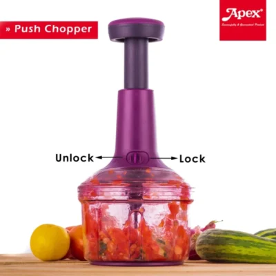 Buy APEX Push n Chop Hand Press Multi-Functional Manual Vegetable Chopper with offer price.